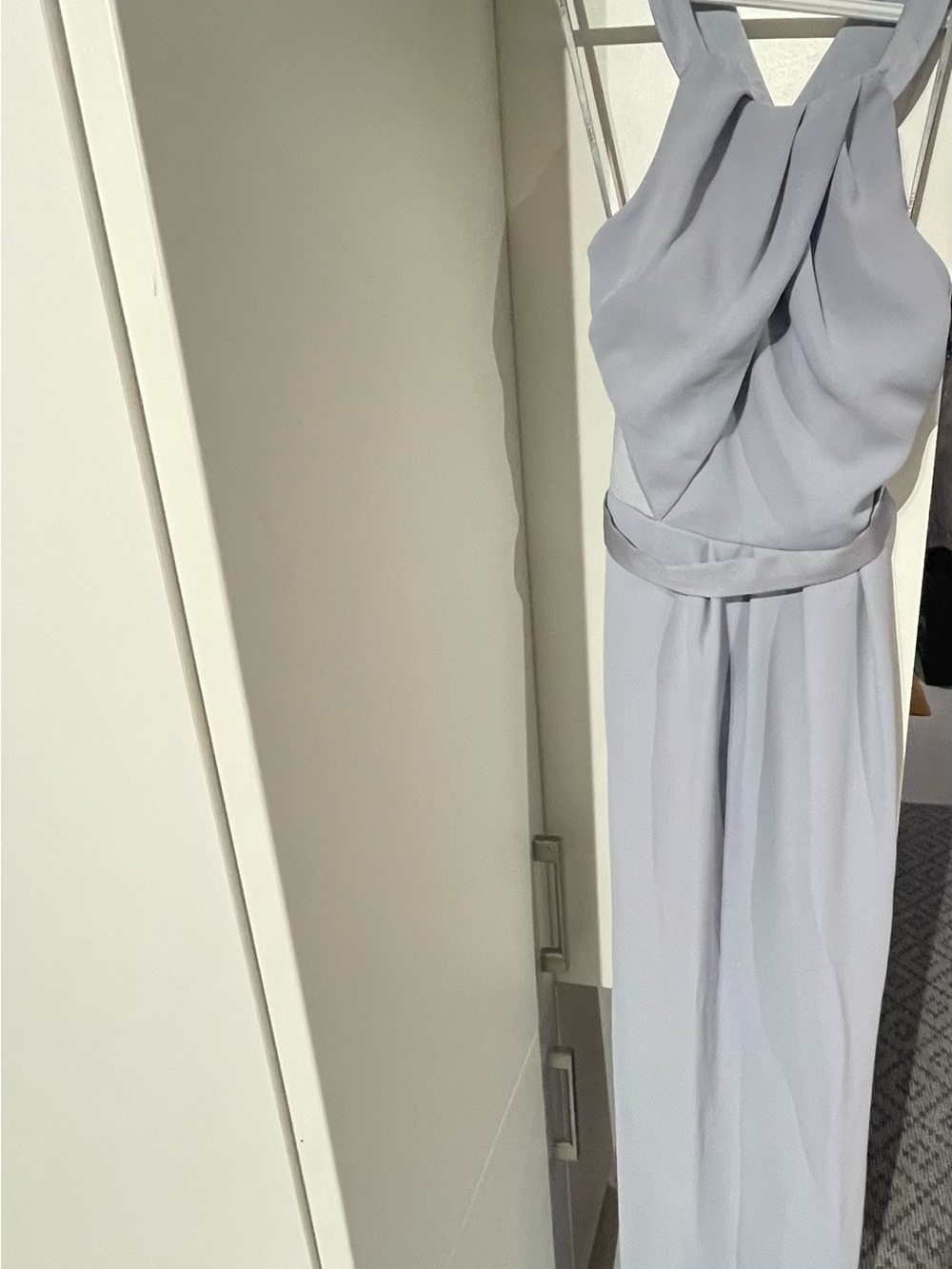 Elegant Light Gray Sleeveless Evening Dress